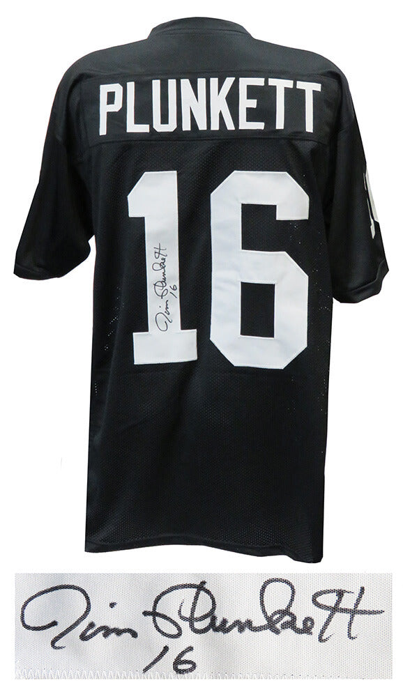 Jim Plunkett Signed Black Custom Football Jersey - PLUJRY303 - Jim Plunkett Signed Black Custom Football Jersey product image