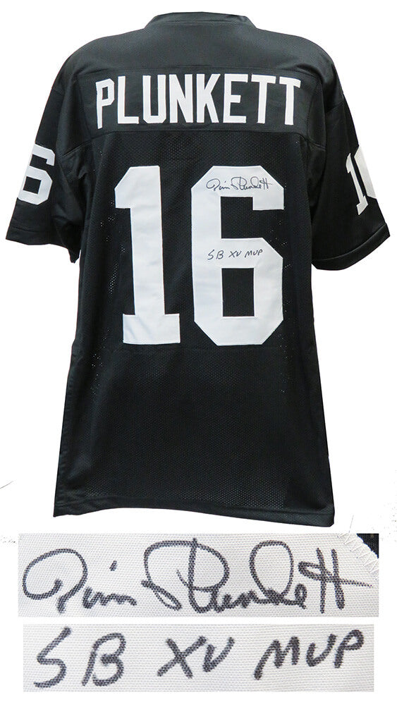 Jim Plunkett Signed Black Custom Jersey w/SB XV MVP - PLUJRY304 - Jim Plunkett Signed Black Custom Jersey w/SB XV MVP product image