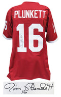 Jim Plunkett Signed Red Throwback Custom College Football Jersey - PLUJRY305 - Jim Plunkett Signed Red Throwback Custom College Football Jersey product image