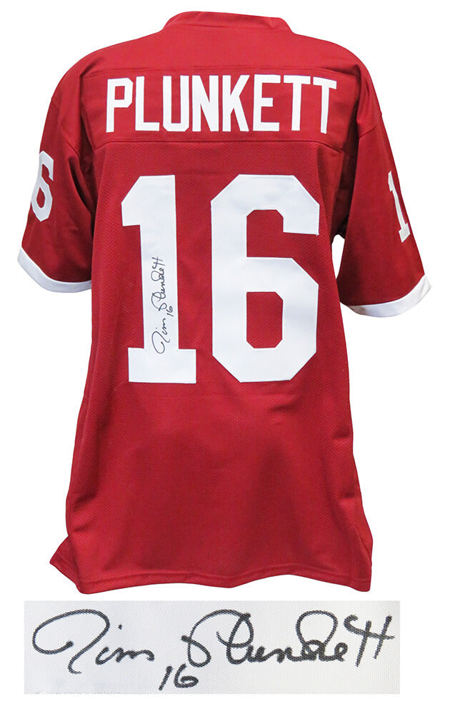 Jim Plunkett Signed Red Throwback Custom College Football Jersey - PLUJRY305 - Jim Plunkett Signed Red Throwback Custom College Football Jersey product image