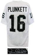 Jim Plunkett Signed White Custom Football Jersey - PLUJRY309 - Jim Plunkett Signed White Custom Football Jersey product image
