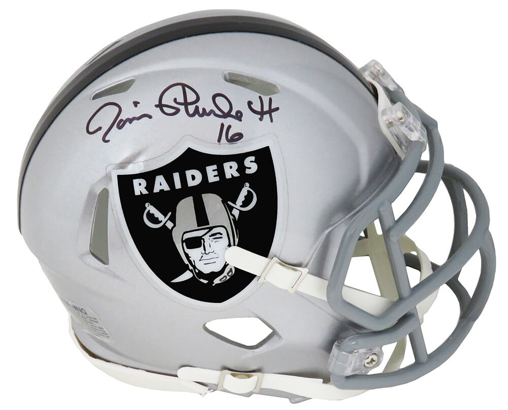 Jim Plunkett Signed Raiders Riddell Speed Mini Helmet - PLUMIN300 - Jim Plunkett Signed Raiders Riddell Speed Mini Helmet product image