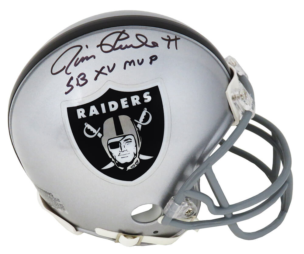 Jim Plunkett Signed Raiders Riddell Mini Helmet w/SB XV MVP - PLUMIN302 - Jim Plunkett Signed Raiders Riddell Mini Helmet w/SB XV MVP product image