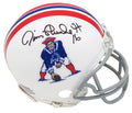 Jim Plunkett Signed New England Patriots Throwback Riddell Mini Helmet - PLUMIN309 - Jim Plunkett Signed New England Patriots Throwback Riddell Mini Helmet product image