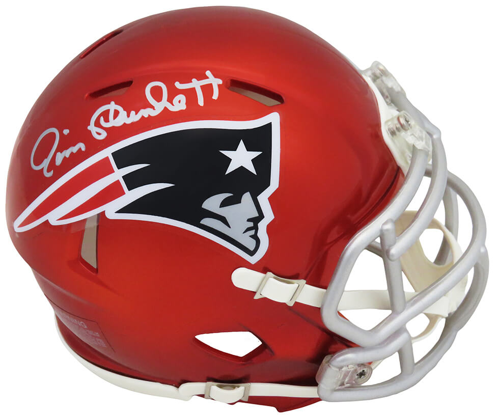Jim Plunkett Signed New England Patriots FLASH Riddell Speed Mini Helmet - PLUMIN310 - Jim Plunkett Signed New England Patriots FLASH Riddell Speed Mini Helmet product image