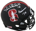 Jim Plunkett Signed Stanford Cardinals Tree Logo Black Schutt Mini Helmet w/Heisman '70 - PLUMIN311 - Jim Plunkett Signed Stanford Cardinals Tree Logo Black Schutt Mini Helmet w/Heisman '70 product image