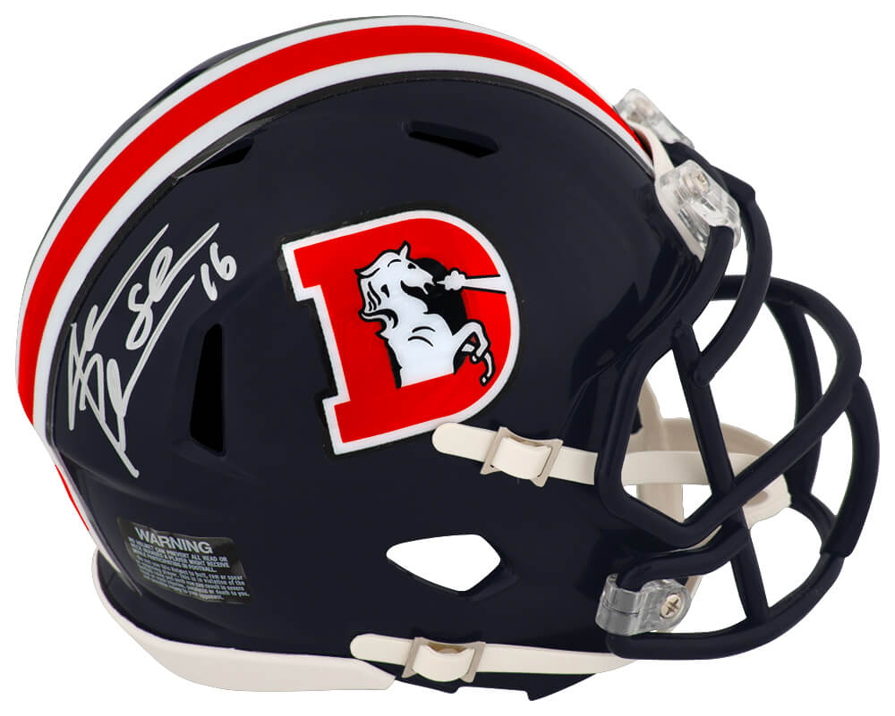 Jake Plummer Signed Denver Broncos Color Rush 'D Logo' Riddell Speed Mini Helmet w/Snake - PLUMIN324 - Jake Plummer Signed Denver Broncos Color Rush 'D Logo' Riddell Speed Mini Helmet w/Snake product image