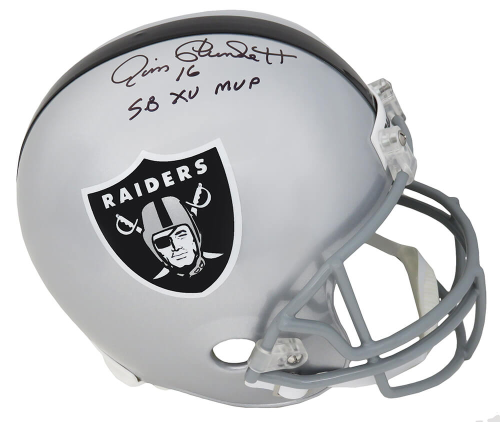 Jim Plunkett Signed Raiders Riddell Full Size Replica Helmet w/SB XV MVP - PLUREP301 - Jim Plunkett Signed Raiders Riddell Full Size Replica Helmet w/SB XV MVP product image