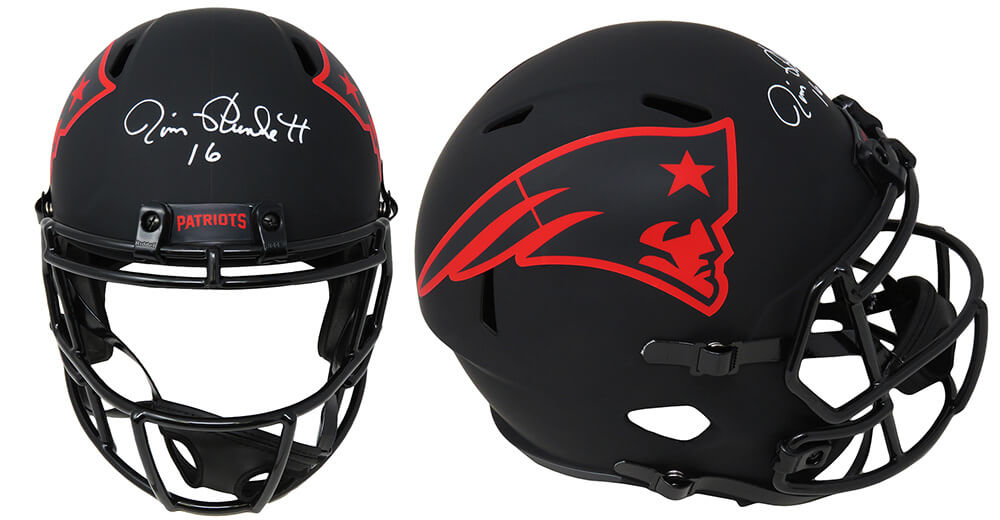 Jim Plunkett Signed New England Patriots Eclipse Riddell Full Size Speed Replica Helmet - PLUREP302 - Jim Plunkett Signed New England Patriots Eclipse Riddell Full Size Speed Replica Helmet product image