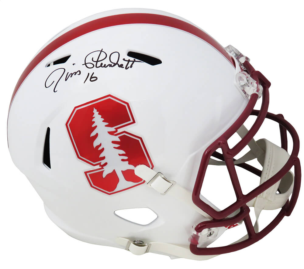 Jim Plunkett Signed Stanford Cardinals Riddell Full Size Speed Replica Helmet - PLUREP304 - Jim Plunkett Signed Stanford Cardinals Riddell Full Size Speed Replica Helmet product image