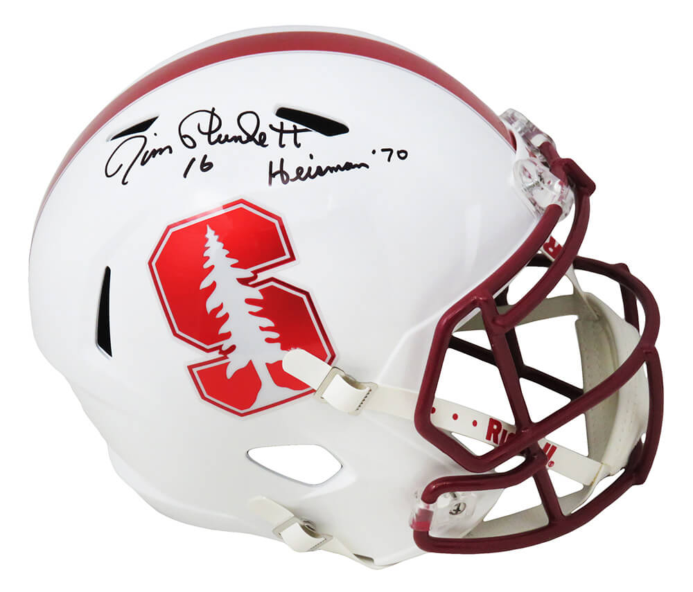 Jim Plunkett Signed Stanford Cardinals Riddell Full Size Speed Replica Helmet w/Heisman'70 - PLUREP305 - Jim Plunkett Signed Stanford Cardinals Riddell Full Size Speed Replica Helmet w/Heisman'70 product image