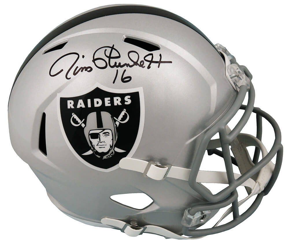 Jim Plunkett Signed Raiders Riddell Full Size Speed Replica Helmet - PLUREP306 - Jim Plunkett Signed Raiders Riddell Full Size Speed Replica Helmet product image
