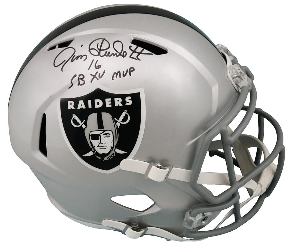 Jim Plunkett Signed Raiders Riddell Full Size Speed Replica Helmet w/SB XV MVP - PLUREP307 - Jim Plunkett Signed Raiders Riddell Full Size Speed Replica Helmet w/SB XV MVP product image