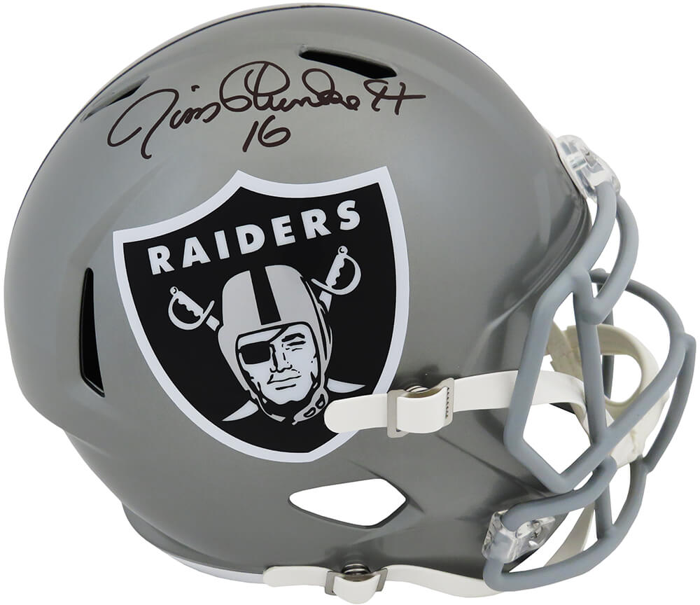 Jim Plunkett Signed Raiders FLASH Riddell Full Size Speed Replica Helmet - PLUREP312 - Jim Plunkett Signed Raiders FLASH Riddell Full Size Speed Replica Helmet product image