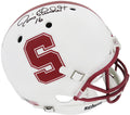 Jim Plunkett Signed Stanford White Schutt Full Size Replica Helmet - PLUREP313 - Jim Plunkett Signed Stanford White Schutt Full Size Replica Helmet product image