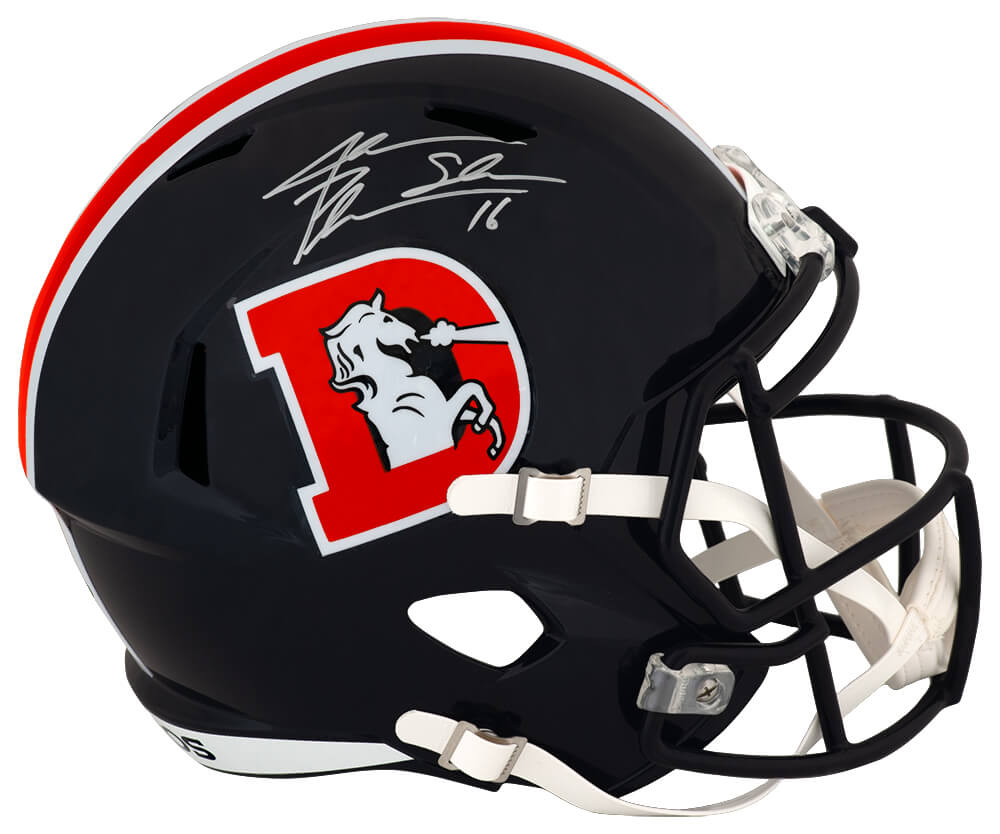 Jake Plummer Signed Denver Broncos Color Rush Riddell Full Size Speed Replica Helmet w/Snake - PLUREP334 - Jake Plummer Signed Denver Broncos Color Rush Riddell Full Size Speed Replica Helmet w/Snake product image