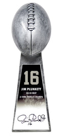 Jim Plunkett Signed Football World Champion 15 Inch Replica Silver Trophy - PLUTRO300 - Jim Plunkett Signed Football World Champion 15 Inch Replica Silver Trophy product image