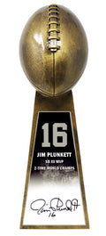 Jim Plunkett Signed Football World Champion 15 Inch Replica Gold Trophy - PLUTRO301 - Jim Plunkett Signed Football World Champion 15 Inch Replica Gold Trophy product image