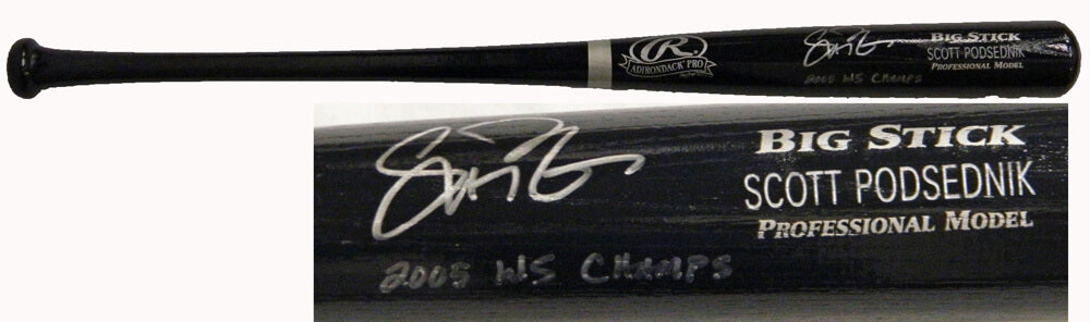 Scott Podsednik Signed Big Stick Name-Engraved Black Bat w/2005 WS Champs - PODBAT100 - Scott Podsednik Signed Big Stick Name-Engraved Black Bat w/2005 WS Champs product image