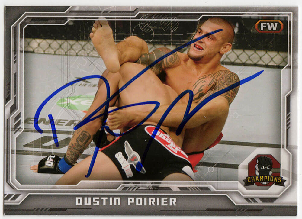 Dustin Poirier Signed UFC Champions 2014 Topps Trading Card #75 - POICAR500 - Dustin Poirier Signed UFC Champions 2014 Topps Trading Card #75 product image