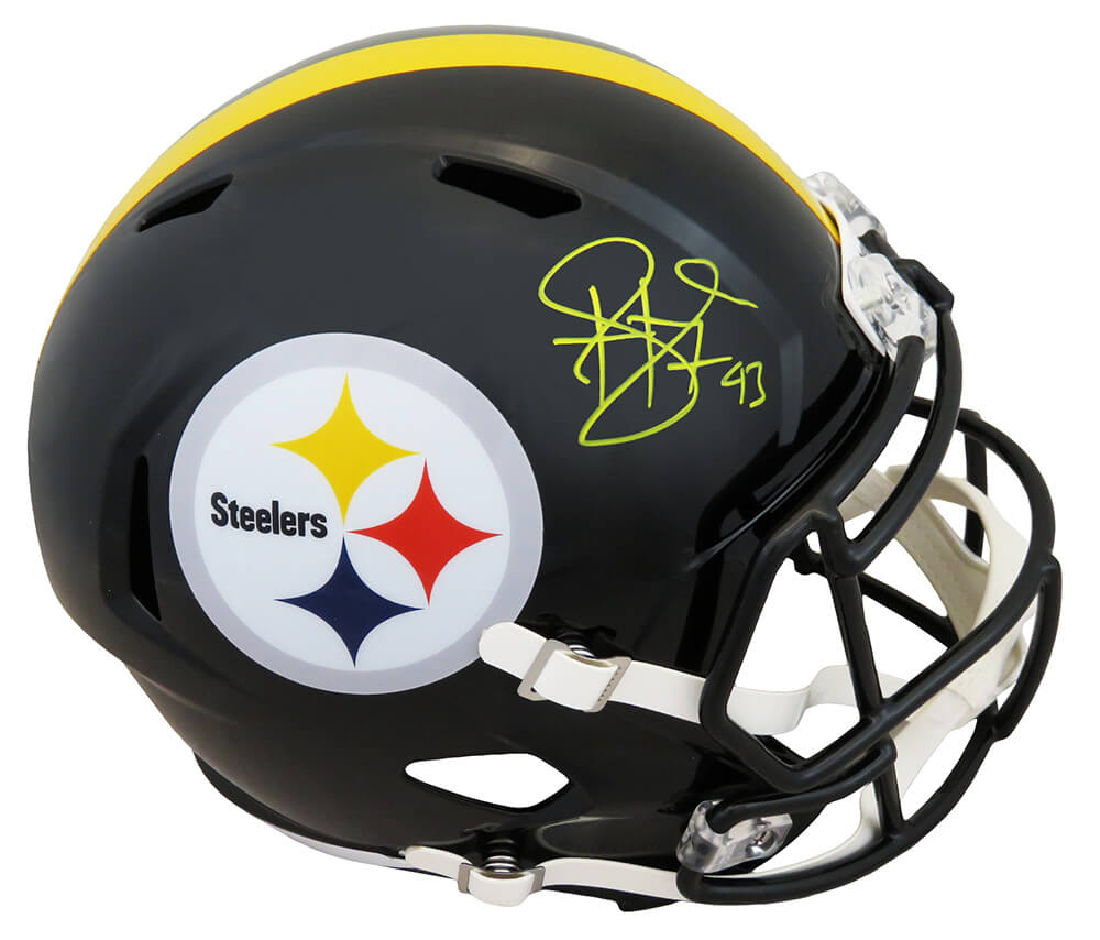Troy Polamalu Signed Pittsburgh Steelers Riddell Full Size Speed Replica Helmet - POLREP300 - Troy Polamalu Signed Pittsburgh Steelers Riddell Full Size Speed Replica Helmet product image