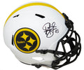 Troy Polamalu Signed Pittsburgh Steelers Lunar Eclipse White Matte Riddell Full Size Speed Replica Helmet - POLREP301 - Troy Polamalu Signed Pittsburgh Steelers Lunar Eclipse White Matte Riddell Full Size Speed Replica Helmet product image