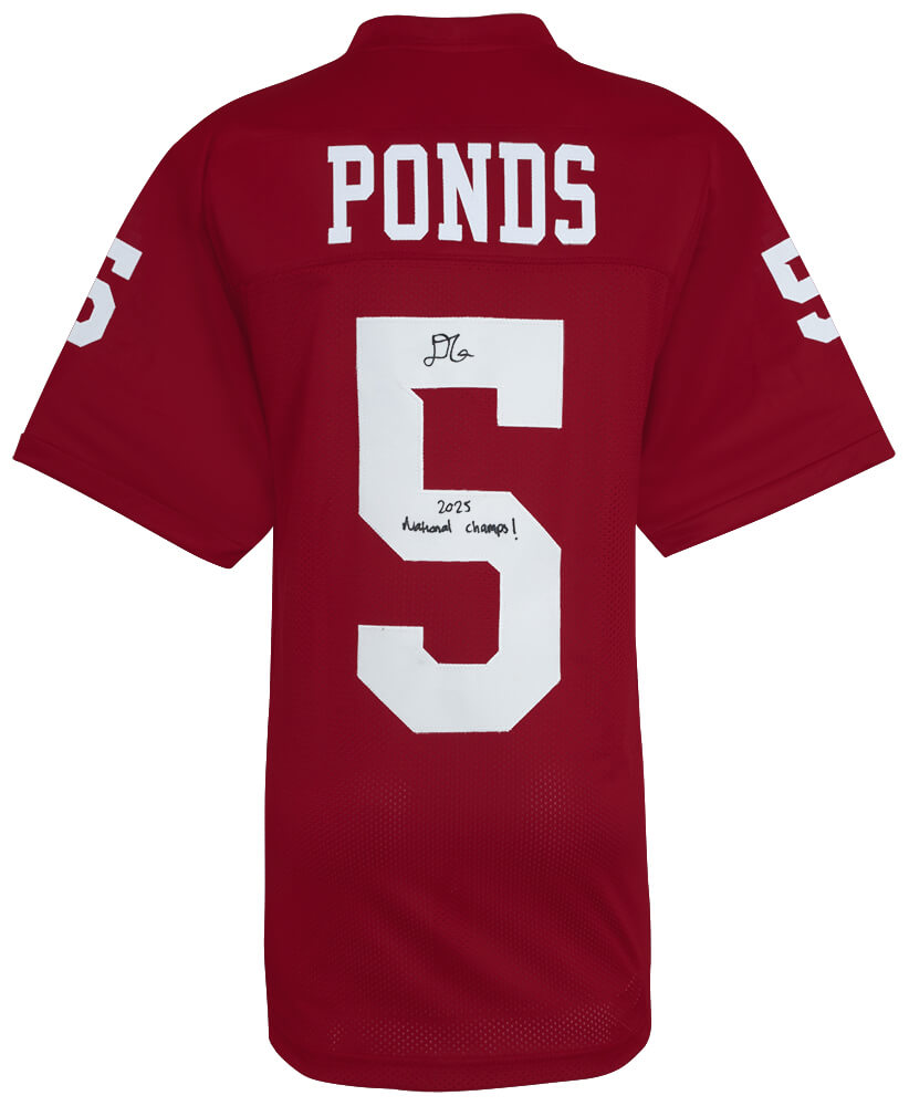 D'Angelo Ponds Signed Red Custom College Football Jersey w/2025 National Champs - PONJRY301 - D'Angelo Ponds Signed Red Custom College Football Jersey w/2025 National Champs product image
