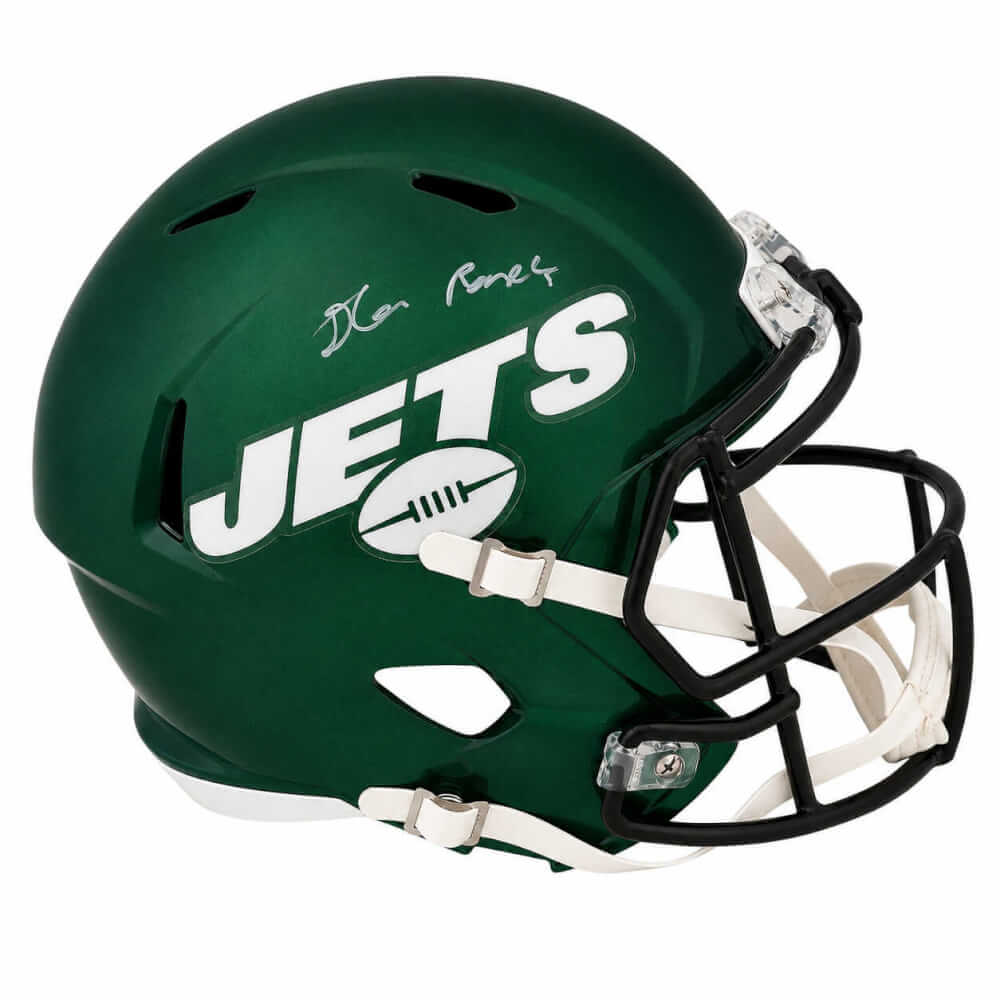 D'Angelo Ponds Signed New York Jets Green Riddell Speed Mini Helmet - PONMIN302 - D'Angelo Ponds Signed New York Jets Green Riddell Speed Mini Helmet product image
