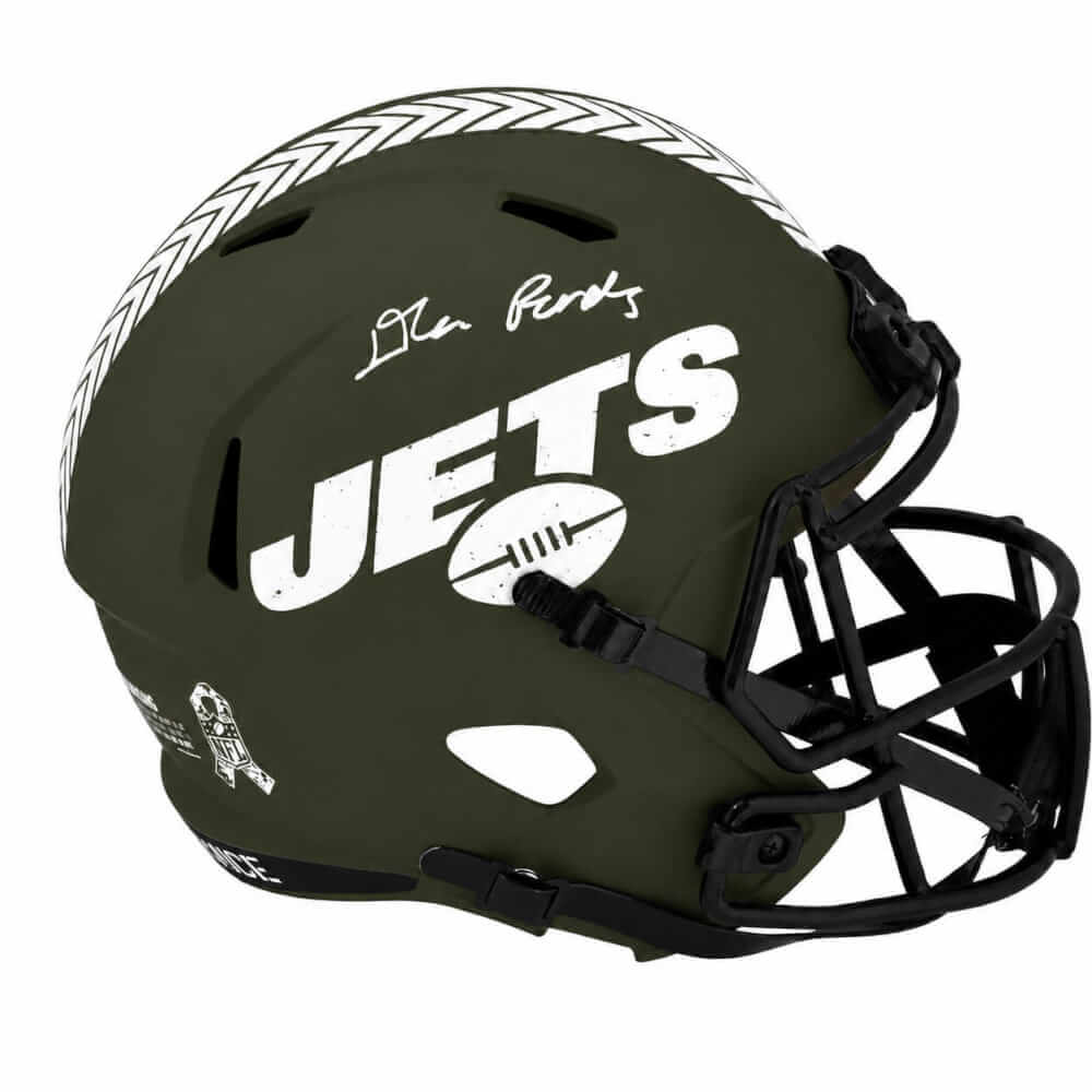 D'Angelo Ponds Signed New York Jets SALUTE Riddell Full Size Speed Replica Helmet - PONREP303 - D'Angelo Ponds Signed New York Jets SALUTE Riddell Full Size Speed Replica Helmet product image