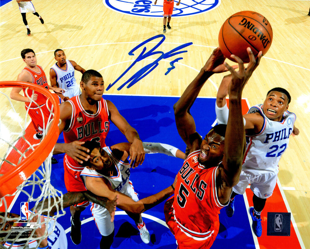 Bobby Portis Signed Chicago Bulls Action vs 76ers 8x10 Photo - POR08P207 - Bobby Portis Signed Chicago Bulls Action vs 76ers 8x10 Photo product image