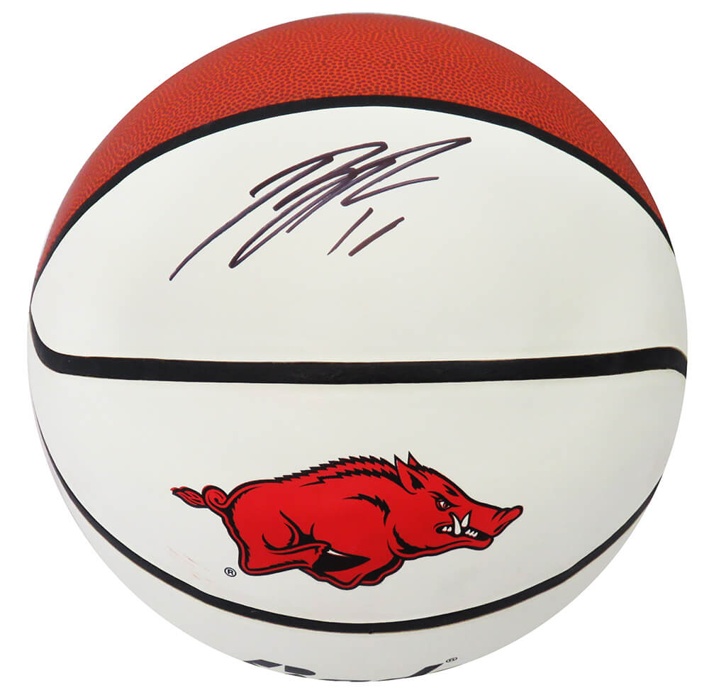 Bobby Portis Signed Arkansas Razorbacks Baden White Logo Basketball - PORBSK207 - Bobby Portis Signed Arkansas Razorbacks Baden White Logo Basketball product image