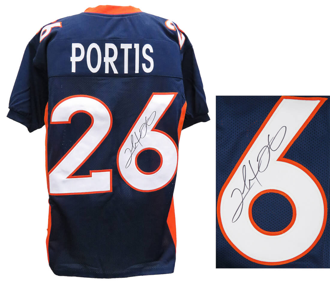 Clinton Portis Signed Navy Custom Football Jersey - PORJRY301 - Clinton Portis Signed Navy Custom Football Jersey product image