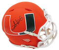 Clinton Portis Signed Miami Hurricanes AMP Alternate Series Riddell Speed Mini Helmet - PORMIN305 - Clinton Portis Signed Miami Hurricanes AMP Alternate Series Riddell Speed Mini Helmet product image