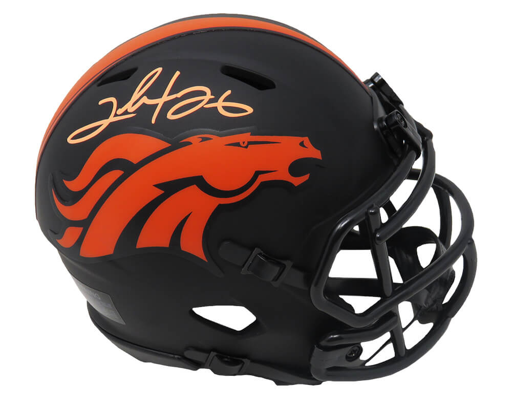 Clinton Portis Signed Denver Broncos Eclipse Black Matte Riddell Speed Mini Helmet - PORMIN308 - Clinton Portis Signed Denver Broncos Eclipse Black Matte Riddell Speed Mini Helmet product image