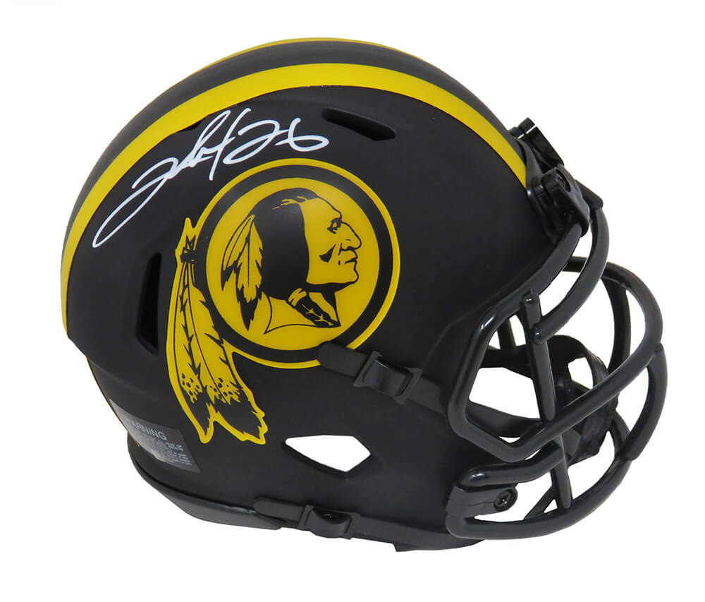 Clinton Portis Signed Washington Redskins Eclipse Black Matte Riddell Speed Mini Helmet - PORMIN309 - Clinton Portis Signed Washington Redskins Eclipse Black Matte Riddell Speed Mini Helmet product image