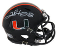 Clinton Portis Signed Miami Hurricanes Black Night Alternate Riddell Speed Mini Helmet - PORMIN310 - Clinton Portis Signed Miami Hurricanes Black Night Alternate Riddell Speed Mini Helmet product image