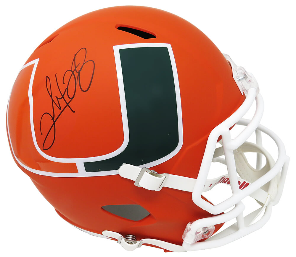 Clinton Portis Signed Miami Hurricanes AMP Alternate Series Riddell Full Size Speed Replica Helmet - PORREP304 - Clinton Portis Signed Miami Hurricanes AMP Alternate Series Riddell Full Size Speed Replica Helmet product image