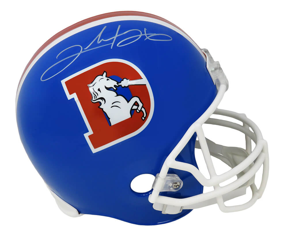 Clinton Portis Signed Denver Broncos Throwback 'D Logo' Riddell Full Size Replica Helmet - PORREP310 - Clinton Portis Signed Denver Broncos Throwback 'D Logo' Riddell Full Size Replica Helmet product image