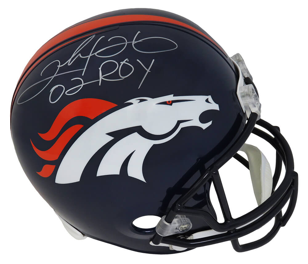 Clinton Portis Signed Denver Broncos Riddell Full Size Replica Helmet w/02 ROY - PORREP312 - Clinton Portis Signed Denver Broncos Riddell Full Size Replica Helmet w/02 ROY product image