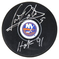 Denis Potvin Signed New York Islanders Logo Hockey Puck w/HOF'91 - POTPUC400 - Denis Potvin Signed New York Islanders Logo Hockey Puck w/HOF'91 product image