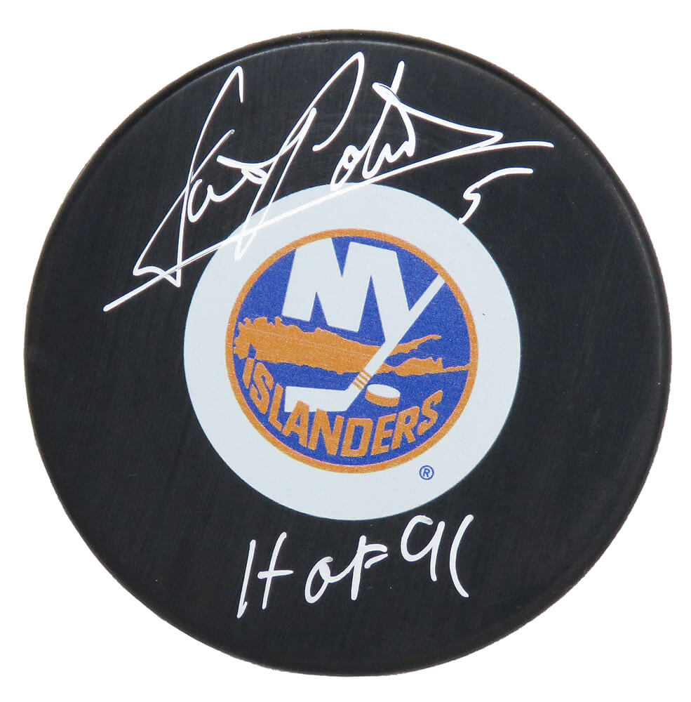 Denis Potvin Signed NY Islanders Logo Hockey Puck w/HOF'91 - POTPUC401 - Denis Potvin Signed NY Islanders Logo Hockey Puck w/HOF'91 product image