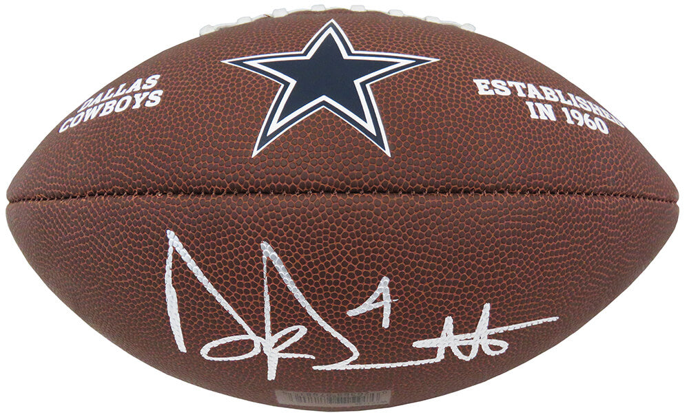 Dak Prescott Signed Dallas Cowboys Wilson Brown Logo NFL Football - PREFTB303 - Dak Prescott Signed Dallas Cowboys Wilson Brown Logo NFL Football product image