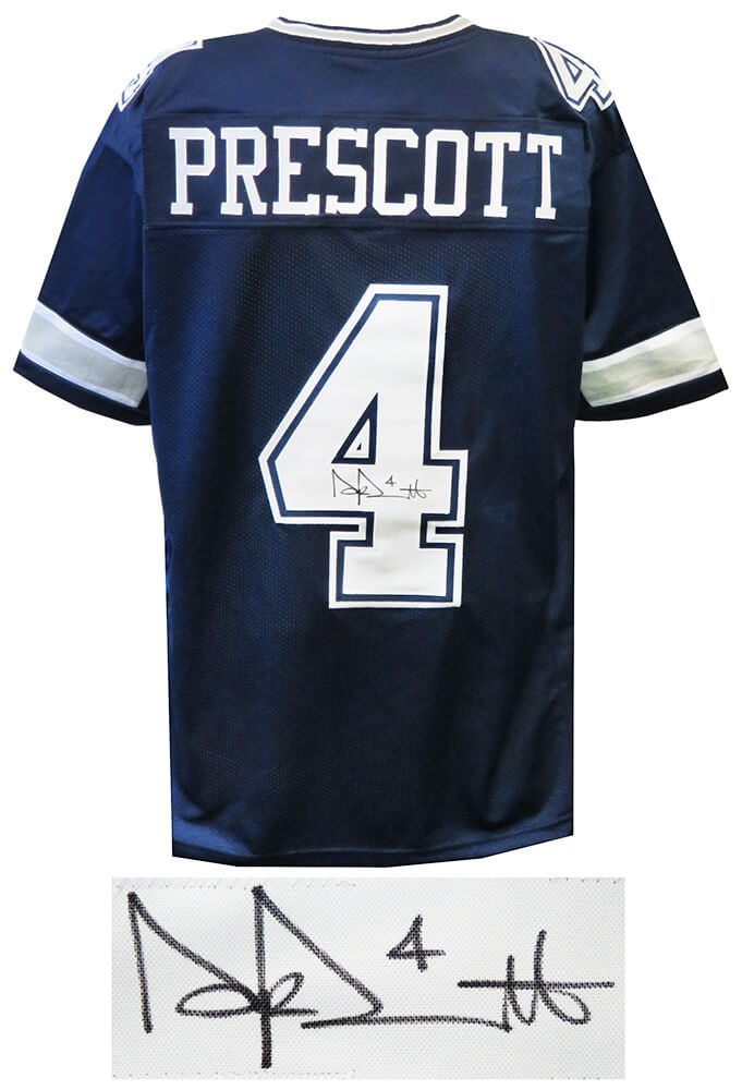 Dak Prescott Signed Navy Custom Football Jersey - PREJRY300 - Dak Prescott Signed Navy Custom Football Jersey product image