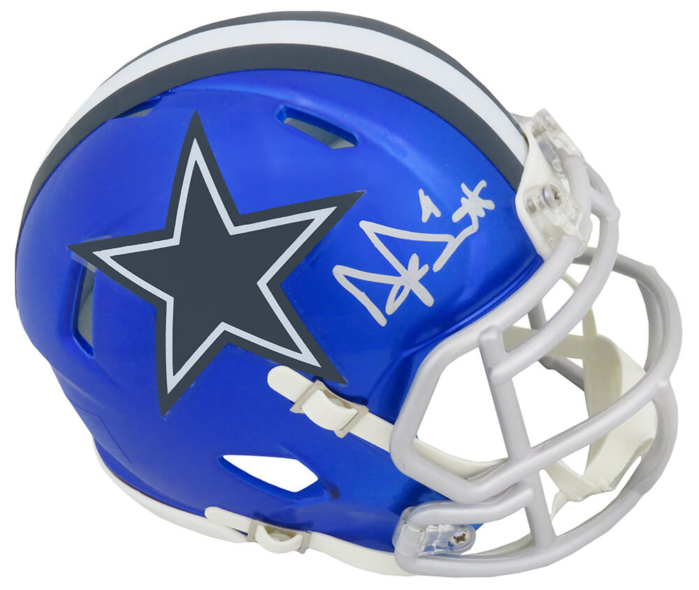 Dak Prescott Signed Dallas Cowboys FLASH Riddell Speed Mini Helmet - PREMIN303 - Dak Prescott Signed Dallas Cowboys FLASH Riddell Speed Mini Helmet product image