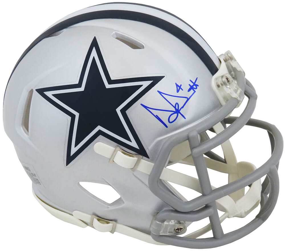 Dak Prescott Signed Dallas Cowboys Riddell Speed Mini Helmet - PREMIN304 - Dak Prescott Signed Dallas Cowboys Riddell Speed Mini Helmet product image