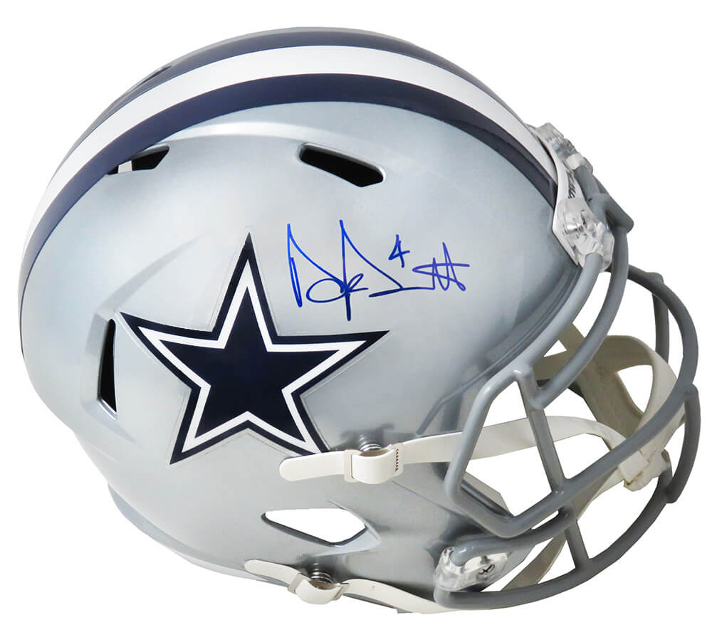 Dak Prescott Signed Dallas Cowboys Riddell Full Size Speed Replica Helmet - PREREP300 - Dak Prescott Signed Dallas Cowboys Riddell Full Size Speed Replica Helmet product image