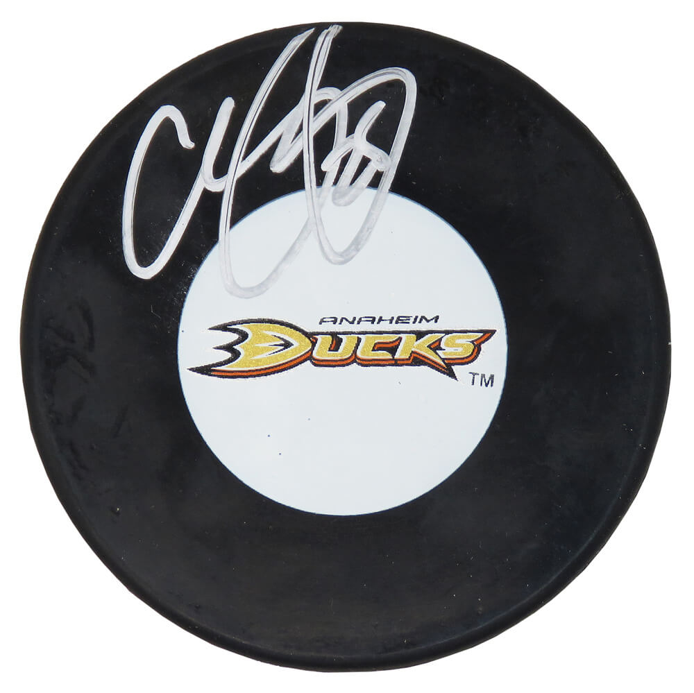 Chris Pronger Signed Anaheim Ducks Logo Hockey Puck - PROPUC400 - Chris Pronger Signed Anaheim Ducks Logo Hockey Puck product image