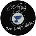 Chris Pronger Signed St. Louis Blues Logo Hockey Puck w/2000 Hart & Norris - PROPUC401 - Chris Pronger Signed St. Louis Blues Logo Hockey Puck w/2000 Hart & Norris product image