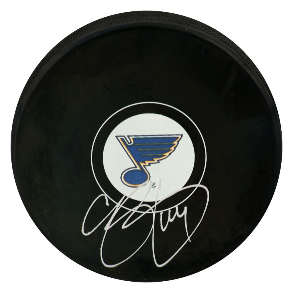 Chris Pronger Signed St. Louis Blues Logo Hockey Puck - PROPUC402 - Chris Pronger Signed St. Louis Blues Logo Hockey Puck product image
