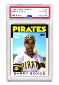 Barry Bonds (Pittsburgh Pirates) 1986 Topps Traded Baseball #11T RC Rookie Card - PSA 10 GEM MINT (New Label) - PS1BB86T2 - Barry Bonds (Pittsburgh Pirates) 1986 Topps Traded Baseball #11T RC Rookie Card - PSA 10 GEM MINT (New Label) product image